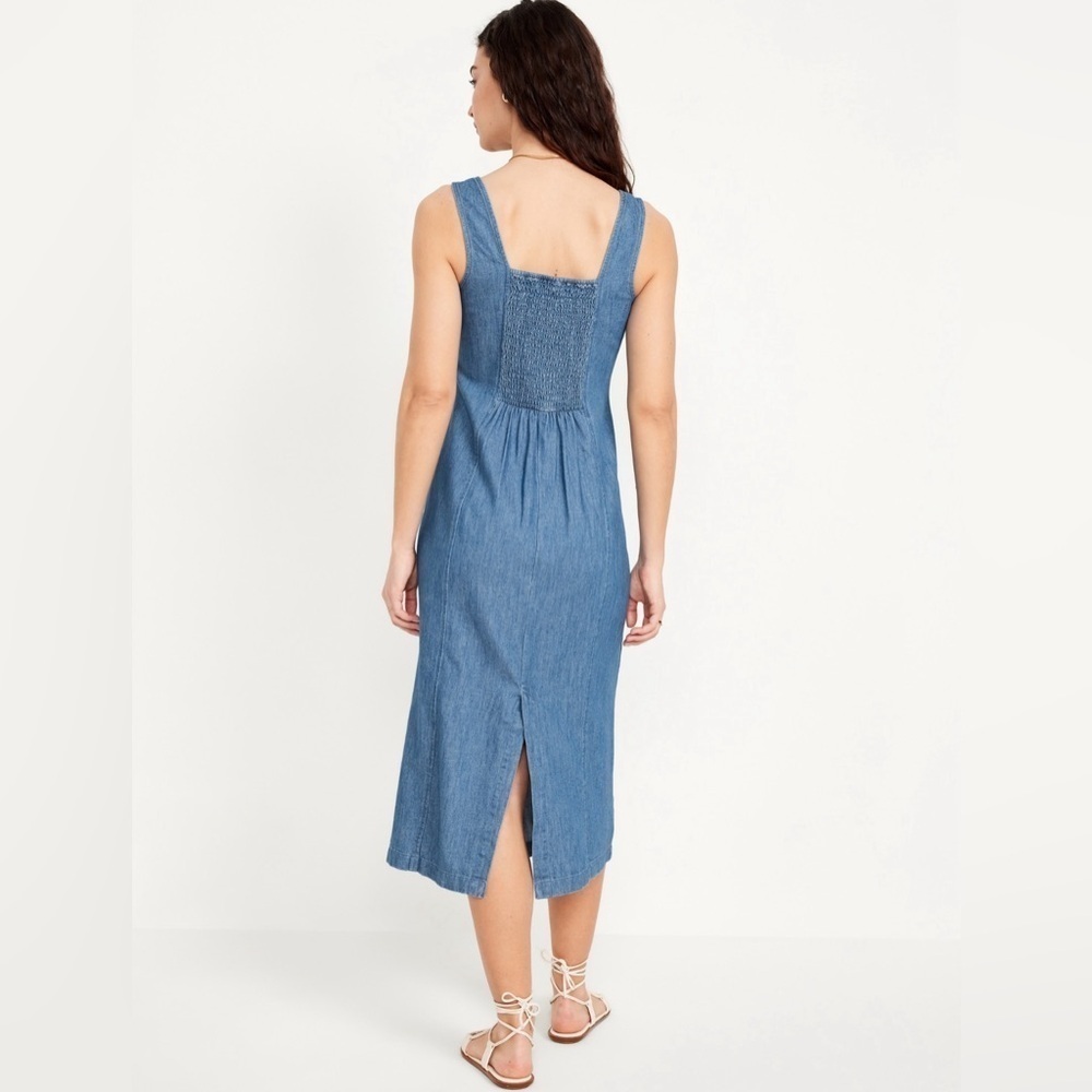 NWT! Old Navy Medium Wash LightWeight Jean Midi Dress - Size XL 🤖 - Picture 4 of 8